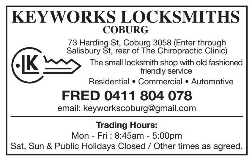 Keyworks Locksmiths Coburg | 73 Harding Street, (ENTRY via Salisbury St), Coburg VIC 3058, Australia | Phone: 0411 804 078