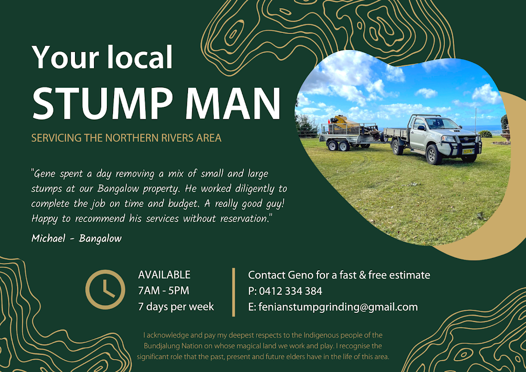 Fenian Stump Grinding | point of interest | 10 Jubilee Ave, Mullumbimby NSW 2482, Australia | 0412334384 OR +61 412 334 384