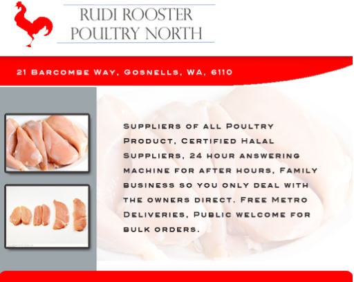 Rudi Rooster Poultry North | store | 21 Barcombe Way, Gosnells WA 6110, Australia | 0894903086 OR +61 8 9490 3086
