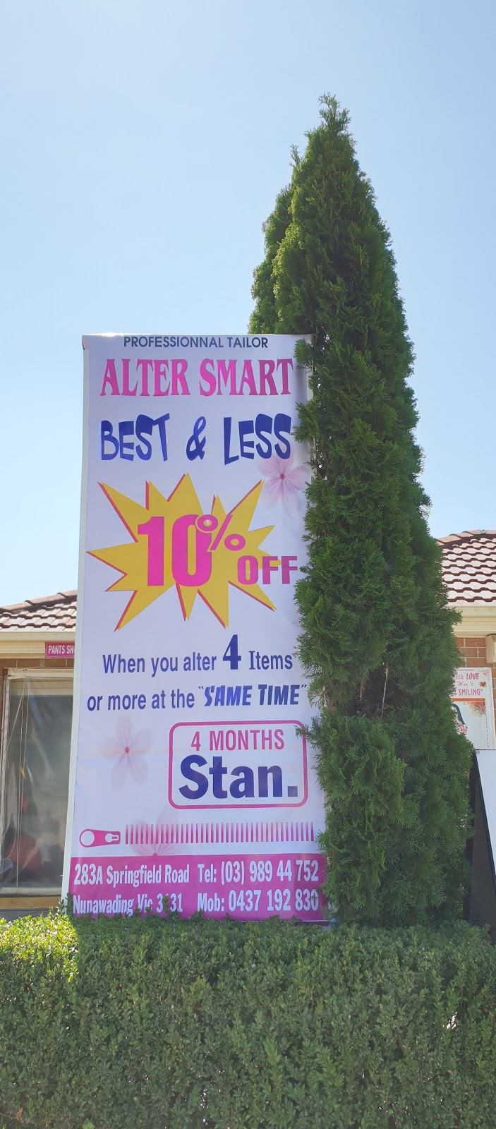 ALTER SMART Professional Tailor |  | 283A Springfield Rd, Nunawading VIC 3131, Australia | 0437192830 OR +61 437 192 830