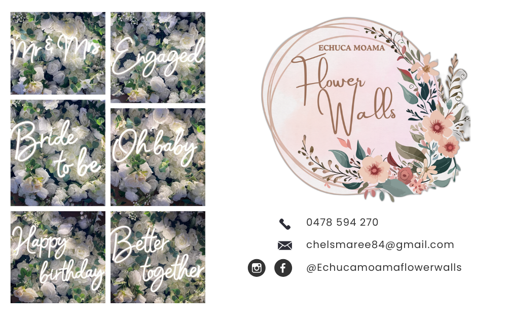 Echuca Moama Flower Walls | Mount Terrick Road, Wharparilla, Echuca VIC 3564, Australia | Phone: 0478 594 270