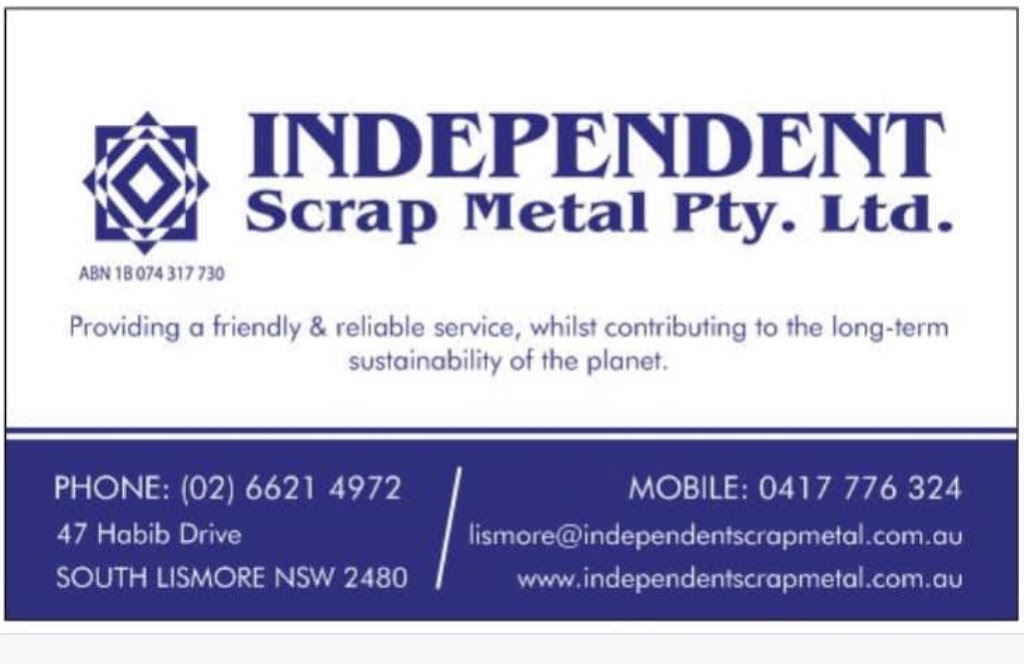 Independent Scrap Metal Pty Ltd. | 47 Habib Dr, South Lismore NSW 2480, Australia | Phone: (02) 6621 4972