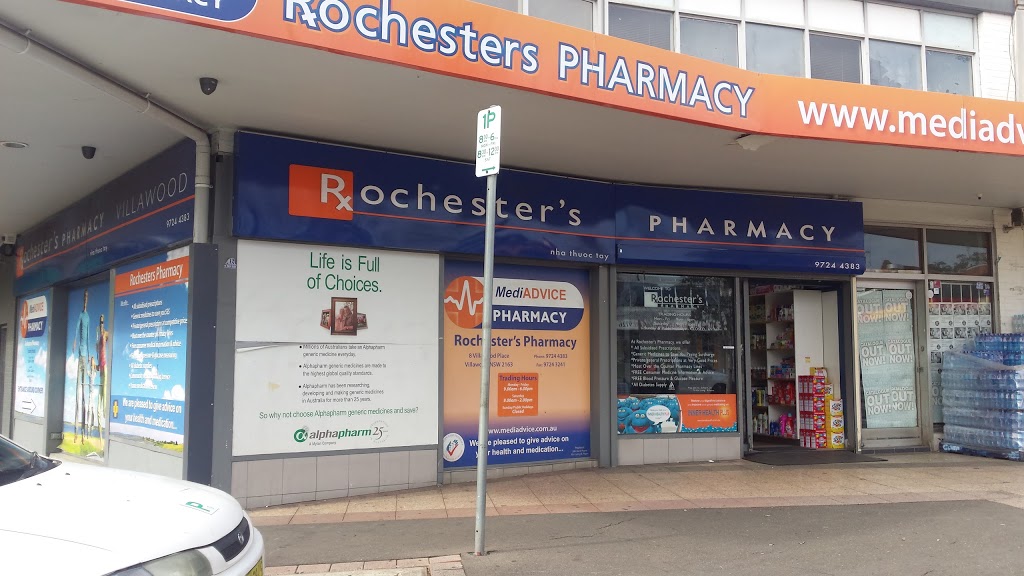 Rochesters Pharmacy | pharmacy | 8 Villawood Pl, Villawood NSW 2163, Australia | 0297244383 OR +61 2 9724 4383