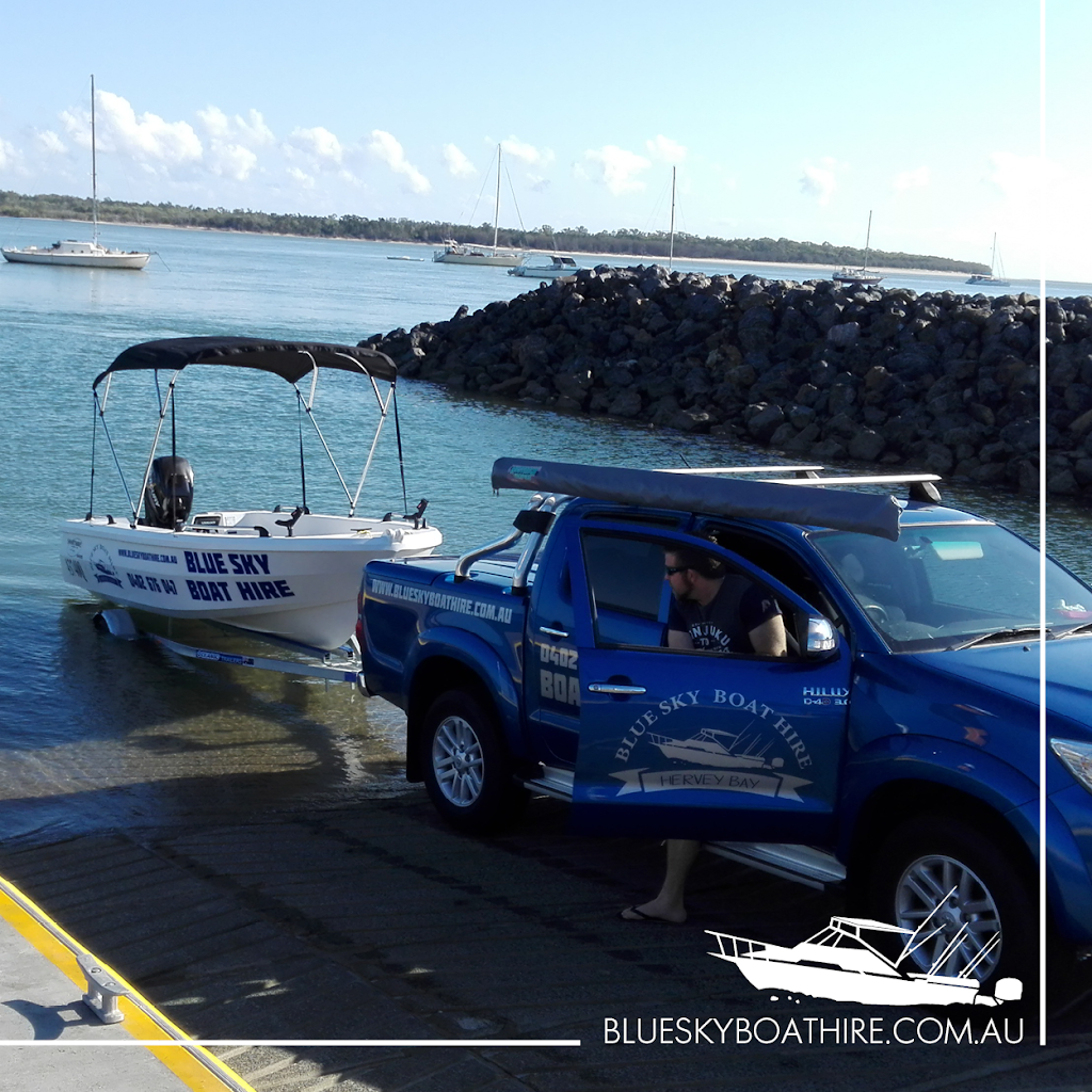 Blue Sky Boat Hire Hervey Bay | C/- Fishermans Wharf Marina, 864 Boat Harbour Dr, Urangan QLD 4655, Australia | Phone: 0402 676 047