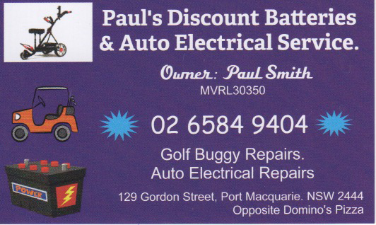 Pauls Discount Battery & Auto Electrical | car repair | 129 Gordon St, Port Macquarie NSW 2444, Australia | 0265849404 OR +61 2 6584 9404