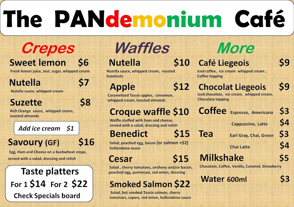 The Pandemonium Cafe | cafe | 7891 Channel Hwy, Cradoc TAS 7109, Australia | 0449225453 OR +61 449 225 453