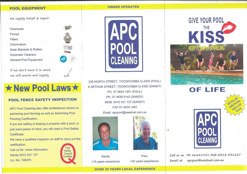 APC Pool Cleaning | store | 8 Arthur St, East Toowoomba QLD 4350, Australia | 0412031127 OR +61 412 031 127