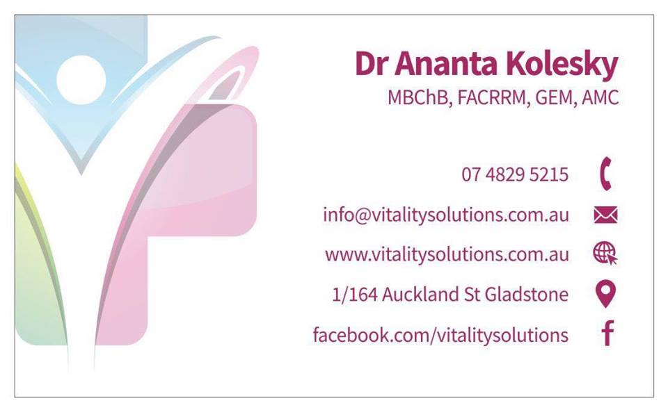 Vitality Solutions | health | 43 Toolooa St, South Gladstone QLD 4680, Australia | 0748295215 OR +61 7 4829 5215