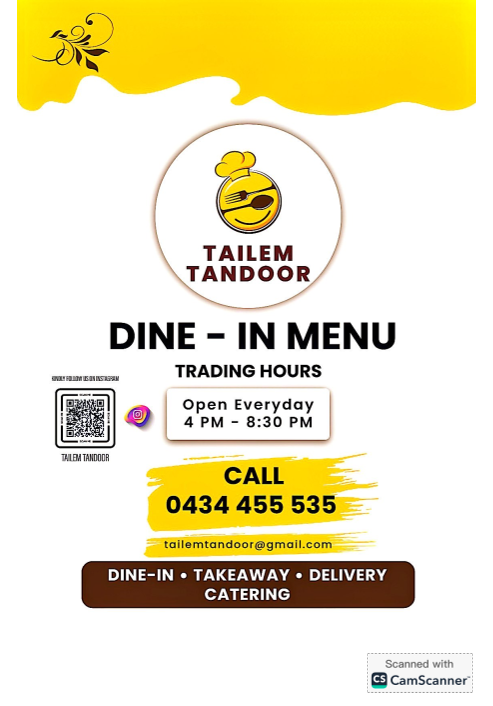 Tailem Tandoor | 73 Railway Terrace, Tailem Bend SA 5260, Australia | Phone: 0434 455 535