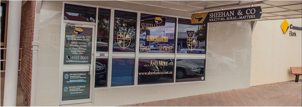 Sheehan & Co Solicitors | 106 Heeney St, Chinchilla QLD 4413, Australia | Phone: (07) 4662 8066