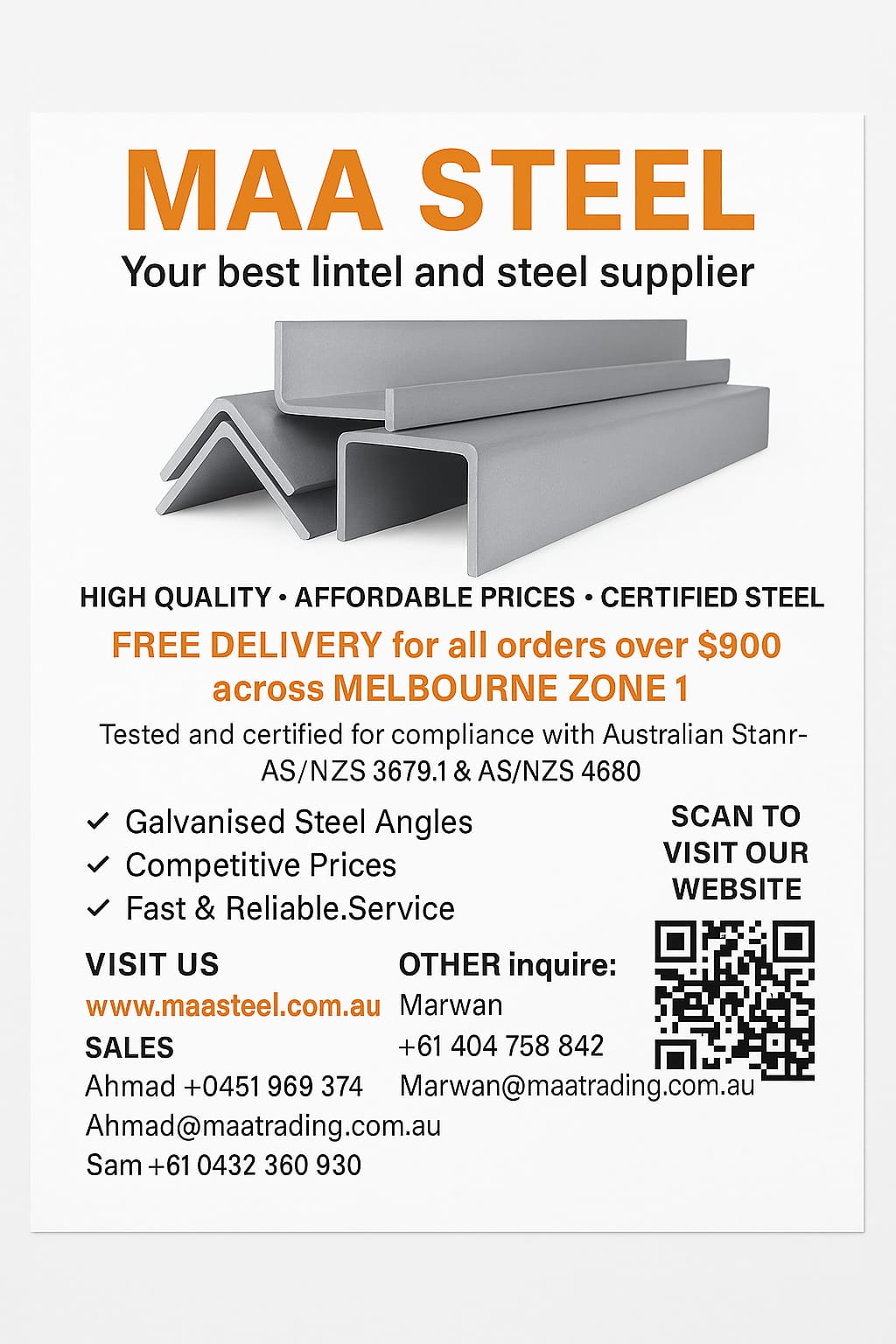 Maa Steel | 70 Farrants Rd, Werribee South VIC 3030, Australia | Phone: 0451 969 374