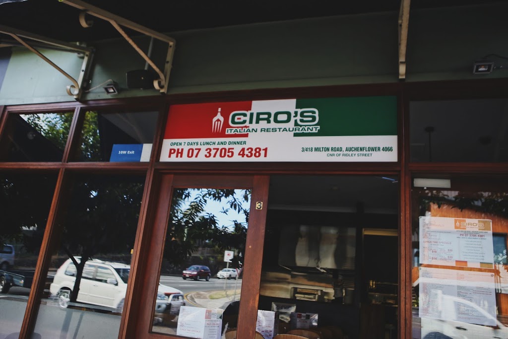 Ciros Italian Restaurant | 3/418 Milton Rd, Auchenflower QLD 4066, Australia | Phone: (07) 3705 4381