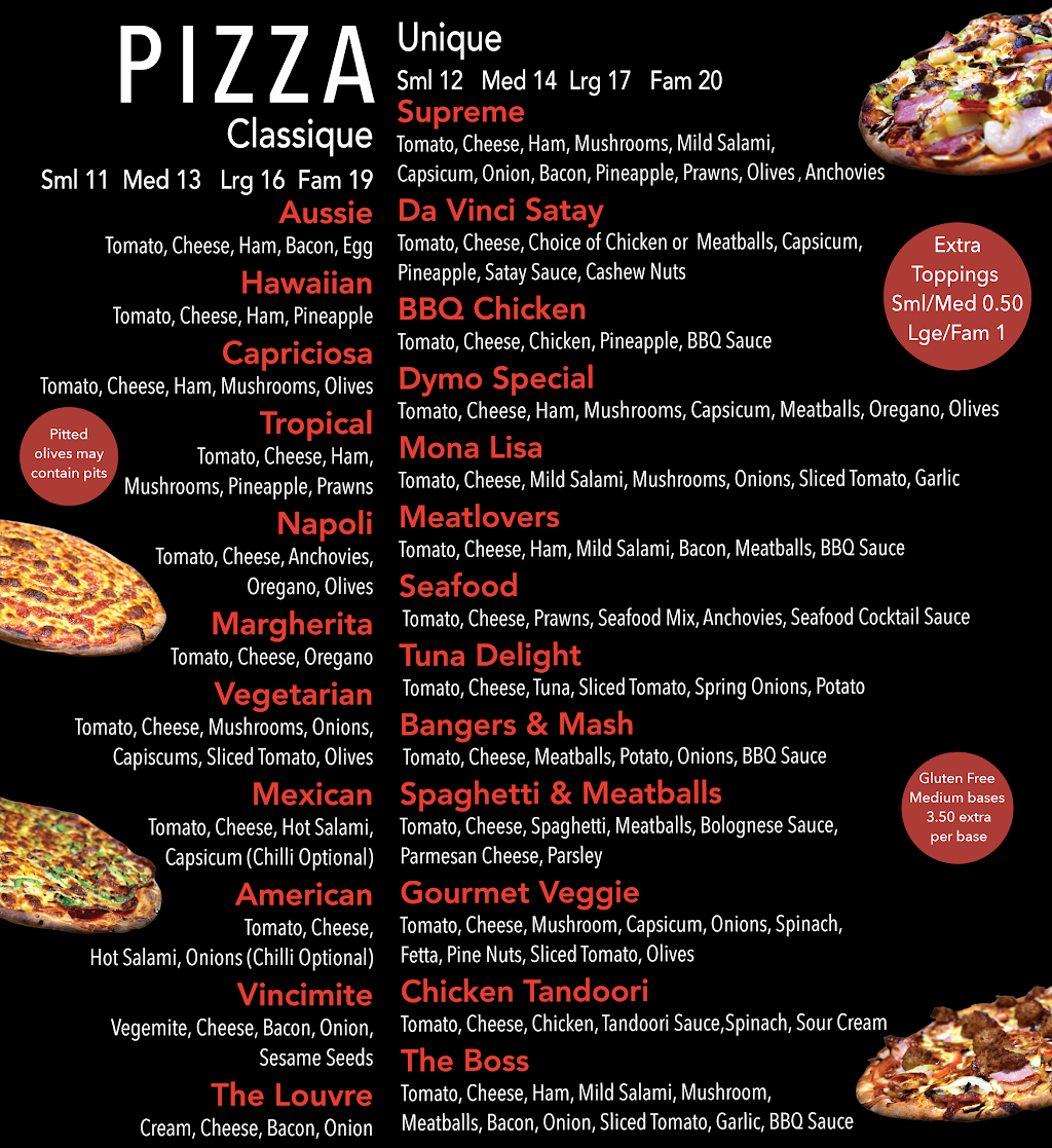 Da Vinci Pizza & Pasta Gallery | restaurant | 361 Greensborough Rd, Watsonia VIC 3087, Australia | 0394343637 OR +61 3 9434 3637