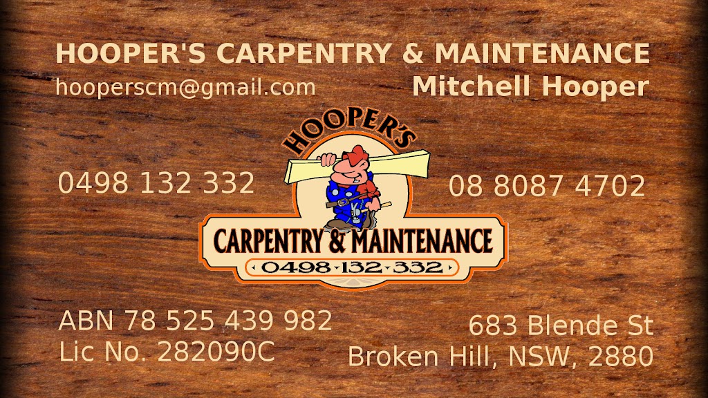 Hoopers Carpentry and Maintenance | 683 Blende St, Broken Hill NSW 2880, Australia | Phone: (08) 8087 4702