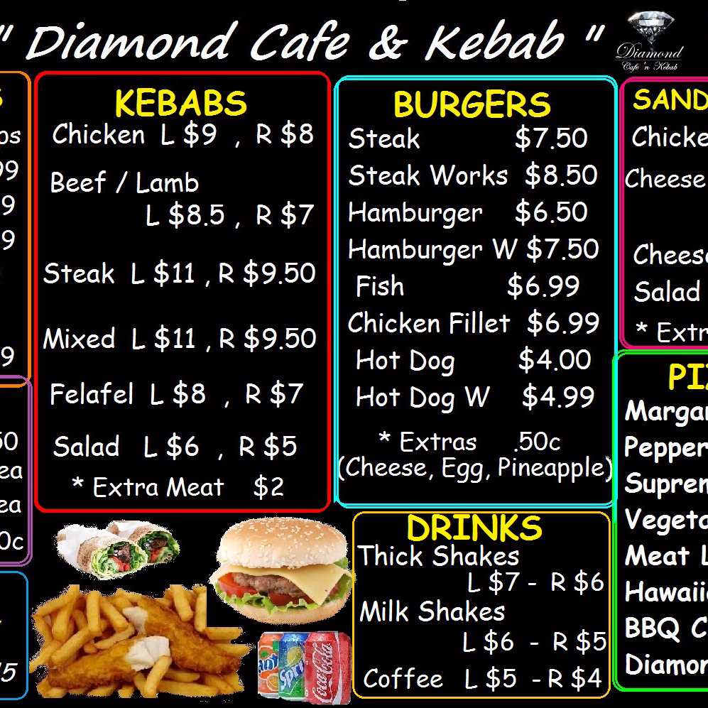 Diamond Cafe & Kebab | meal takeaway | 254 Jacaranda Ave, Kingston QLD 4114, Australia | 0450570545 OR +61 450 570 545