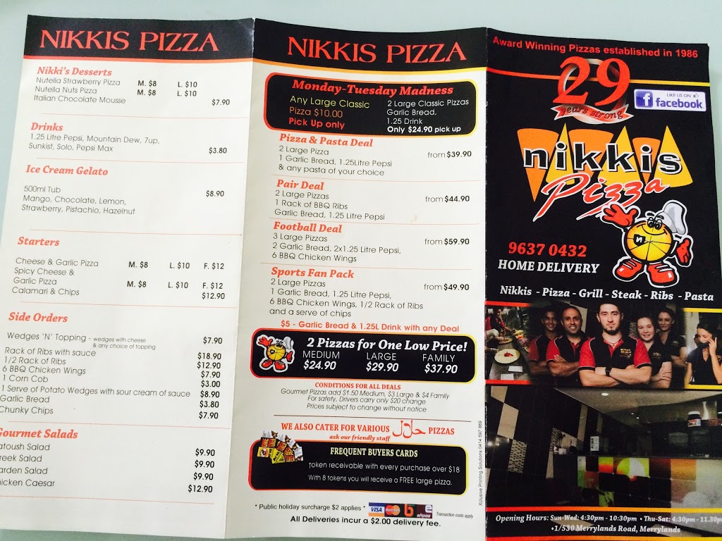 Nikkis Pizza Merrylands | restaurant | 1/530 Merrylands Rd, Merrylands NSW 2160, Australia | 0296370432 OR +61 2 9637 0432