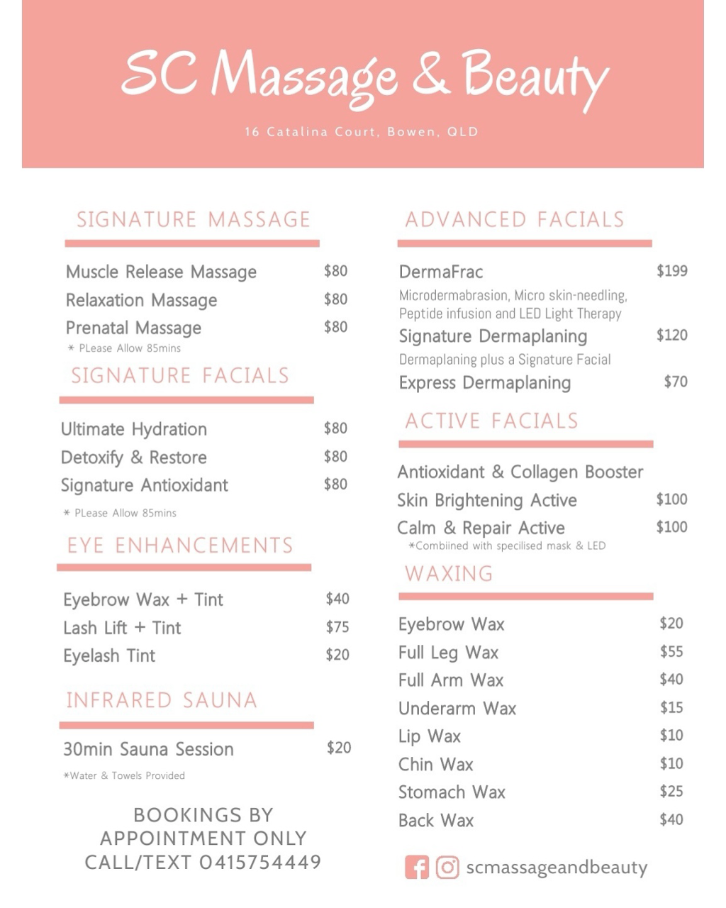 SC Massage & Beauty | beauty salon | 16 Catalina Ct, Bowen QLD 4805, Australia | 0415754449 OR +61 415 754 449