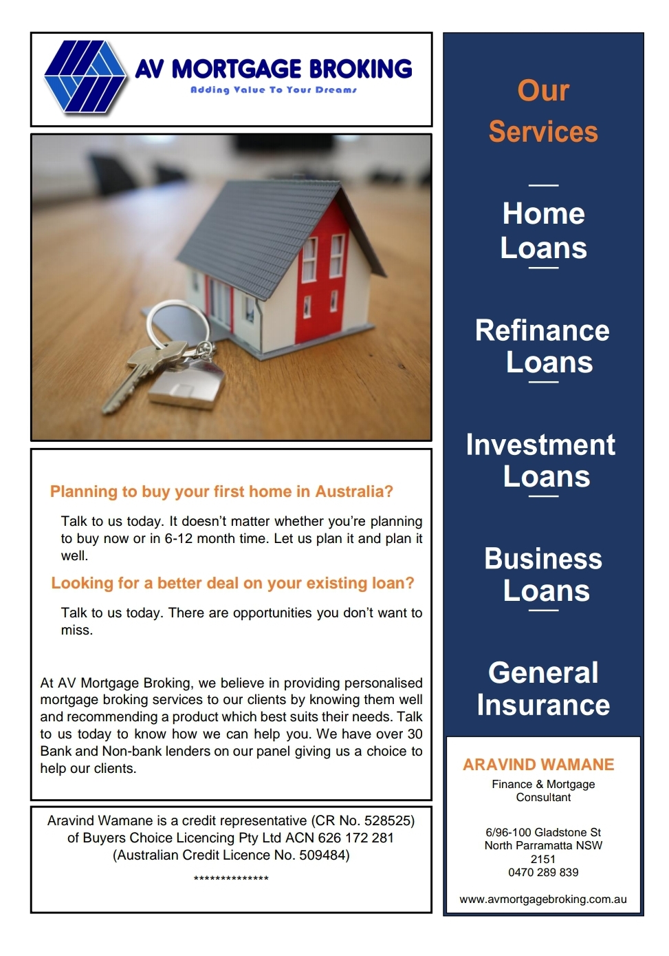 AV Mortgage Broking | finance | 6/96 Gladstone St, North Parramatta NSW 2151, Australia | 0470289839 OR +61 470 289 839