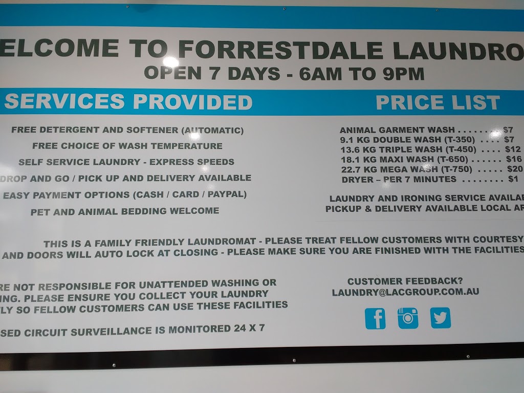 Forrestdale Laundromat | laundry | 2 Hensbrook Loop, Forrestdale WA 6112, Australia | 0447023400 OR +61 447 023 400