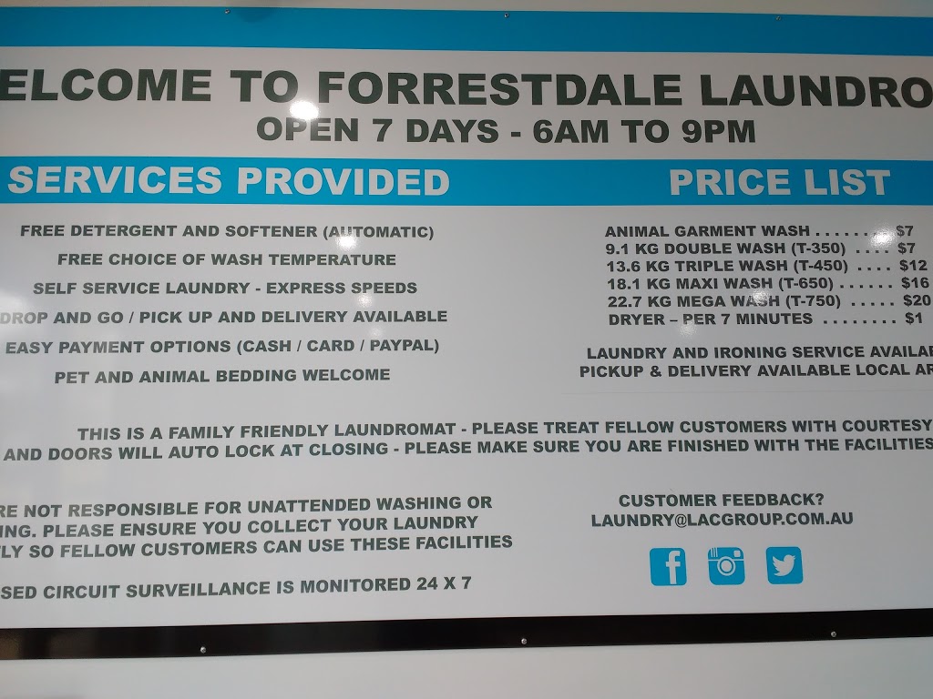 Forrestdale Laundromat | 2 Hensbrook Loop, Forrestdale WA 6112, Australia | Phone: 0447 023 400