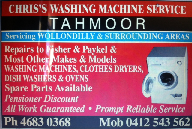 Chriss Washing Machine Service | home goods store | Not applicable, Tahmoor NSW 2573, Australia | 0412543562 OR +61 412 543 562