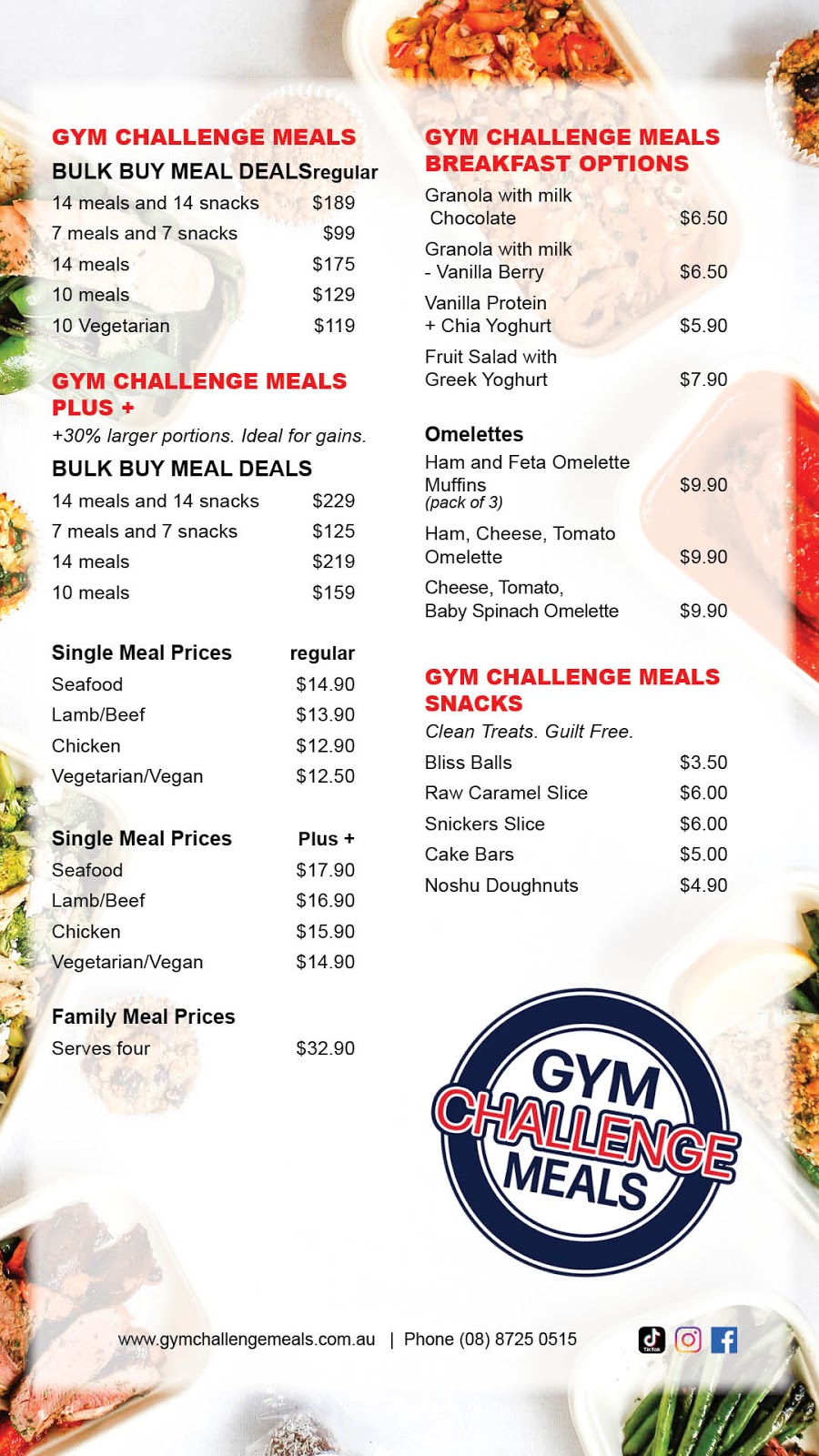 Gym Challenge Meals | restaurant | 75 Suttontown Rd, Mount Gambier SA 5290, Australia | 0887250515 OR +61 8 8725 0515